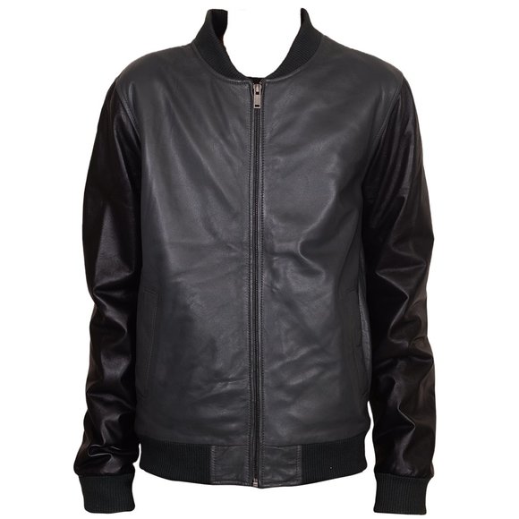 Women's Leather Oversized Bomber Jacket